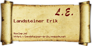 Landsteiner Erik névjegykártya
